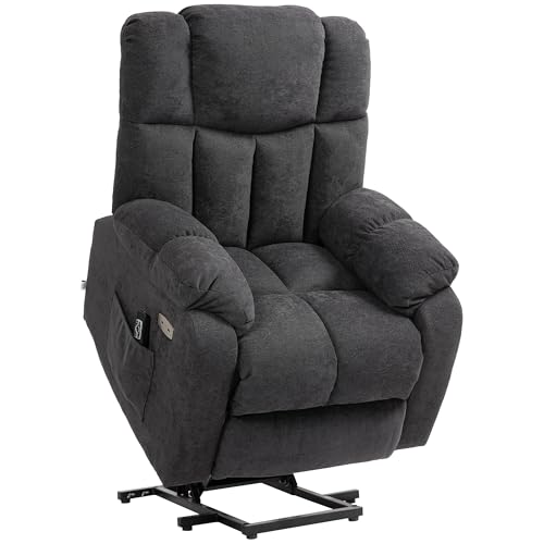 HOMCOM Fernsehsessel mit Aufstehhilfe Elektrisch Relaxsessel mit Liegefunktion, USB- Anschluss, TV-Sessel mit Taschenfederkern, Seitentasche und Fernbedienung, Schwarz HOMCOM Fernsehsessel mit Aufstehhilfe Elektrisch Relaxsessel mit Liegefunktion, USB- Anschluss, TV-Sessel mit Taschenfederkern, Seitentasche und Fernbedienung, Schwarz von HOMCOM