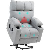 HOMCOM Fernsehsessel mit Aufstehhilfe Elektrisch Relaxsessel mit Liegefunktion, Wärmefunktion, Massagesessel mit Fernbedienung Becherhalter HOMCOM Fernsehsessel mit Aufstehhilfe Elektrisch Relaxsessel mit Liegefunktion, Wärmefunktion, Massagesessel mit Fernbedienung Becherhalter von HOMCOM