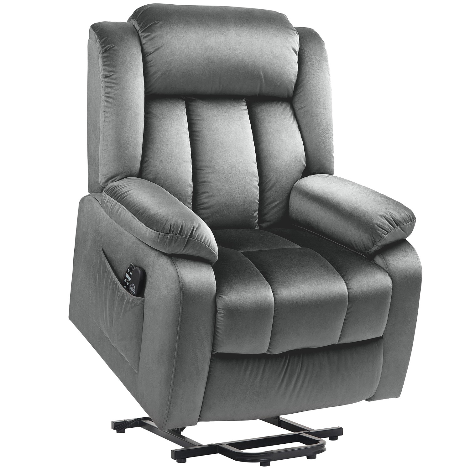 HOMCOM Fernsehsessel mit Aufstehhilfe Samt Stahl Dunkelgrau 88B x 95T x 106H cm HOMCOM Fernsehsessel mit Aufstehhilfe Samt Stahl Dunkelgrau 88B x 95T x 106H cm von HOMCOM