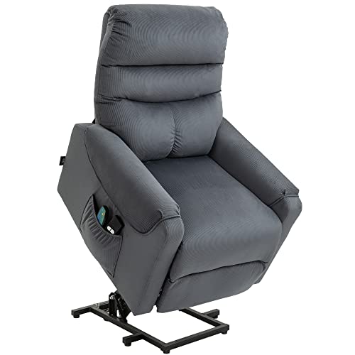 HOMCOM Fernsehsessel mit Aufstehhilfe Elektrisch, Massagesessel mit Liegefunktion und Wärmefunktion, Relaxsessel mit Fernbedienung und Seitentasche Verstellbar Polyester-Gewebe Dunkelgrau HOMCOM Fernsehsessel mit Aufstehhilfe Elektrisch, Massagesessel mit Liegefunktion und Wärmefunktion, Relaxsessel mit Fernbedienung und Seitentasche Verstellbar Polyester-Gewebe Dunkelgrau von HOMCOM
