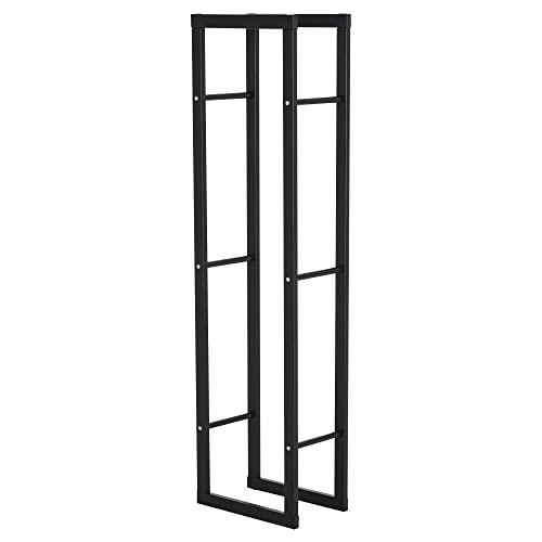 HOMCOM Feuerholzregal Kaminholzablage Kaminholzständer Kaminholzhalter 100kg Stahl Schwarz L40 x B25 x H150 cm HOMCOM Feuerholzregal Kaminholzablage Kaminholzständer Kaminholzhalter 100kg Stahl Schwarz L40 x B25 x H150 cm von HOMCOM