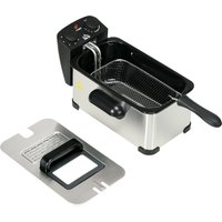 HOMCOM Fritteuse 3L mit Einstellbares Thermostat, Herausnehmbarer Ölbehälter, Staubschutzdeckel inkl. Sichtfenster, 60-Minuten-Timer, Überhitzungsschutz, 2000W, Edelstahl Silber   Aosom von HOMCOM