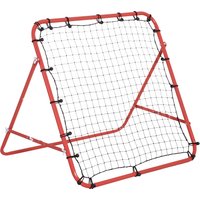 HOMCOM Rebounder Fußball Rückprallwand Tor Netz für Fußball Verstellbarer Winkel Rot+Schwarz 96 x 80 x 96 cm von HOMCOM