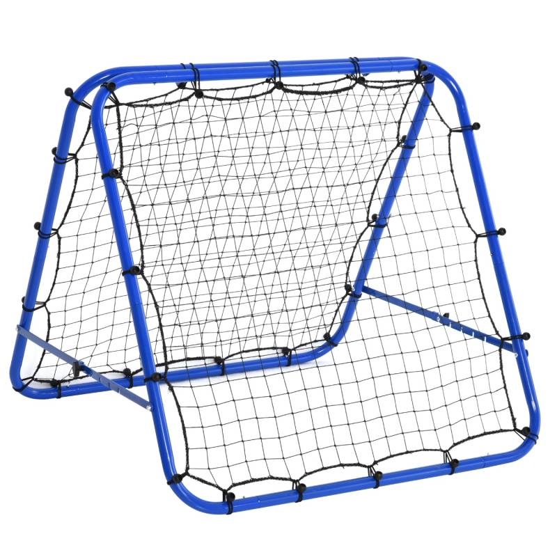 HOMCOM Fußball Rebounder Tragbar PE Stahl Blau 100L x 95T x 90H cm von HOMCOM