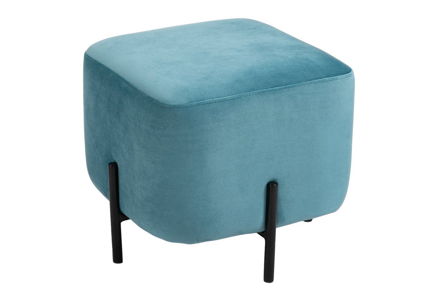 HOMCOM Fußhocker Fußstütze gepolstert (Fußbank, 11 St., Sitzhocker), Türkis 44,5 x 44,5 x 41,5 cm von HOMCOM
