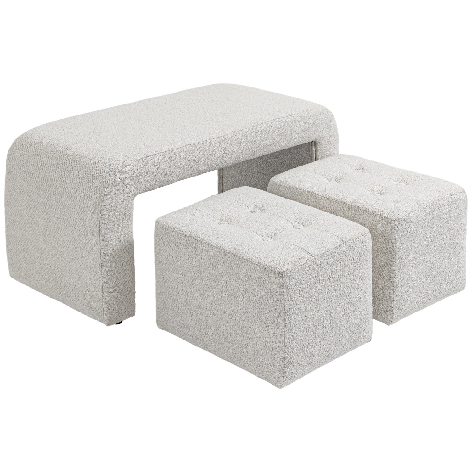 HOMCOM Fußhocker 3 tlg. Ottomane mit 3 Hockern für Wohnzimmer Schlafzimmer Weiß HOMCOM Fußhocker 3 tlg. Ottomane mit 3 Hockern für Wohnzimmer Schlafzimmer Weiß von HOMCOM