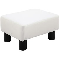 HOMCOM Fußhocker  Chesterfield Sitzhocker aus Kunstleder, Weiß, 40x30x24cm  Aosom von HOMCOM