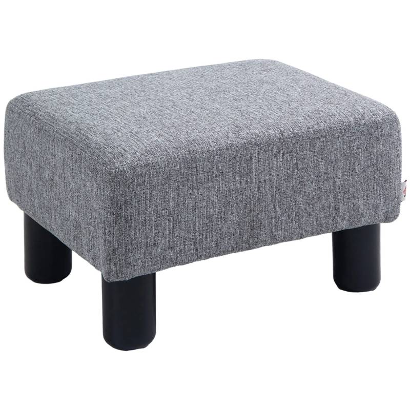 HOMCOM Fußhocker Fußauflage Stoff Schaumstoff Kunststoff Grau 40 x 30 x 24 cm von HOMCOM