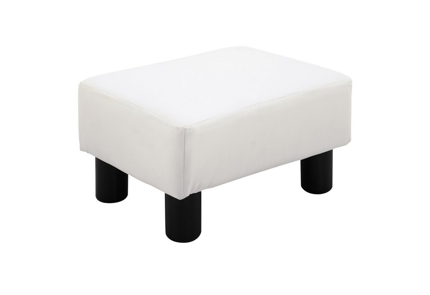 HOMCOM Fußhocker Eingangbank Rückenfreier Hocker (Bank Sitzbank Chesterfield, 1 St., Beinstütze Sitzhocker), Weiß 40 x 30 x 24 cm von HOMCOM