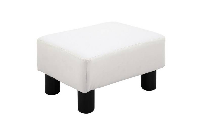 HOMCOM Fußhocker Eingangbank Rückenfreier Hocker (Bank Sitzbank Chesterfield, 1 St., Beinstütze Sitzhocker), Weiß 40 x 30 x 24 cm von HOMCOM