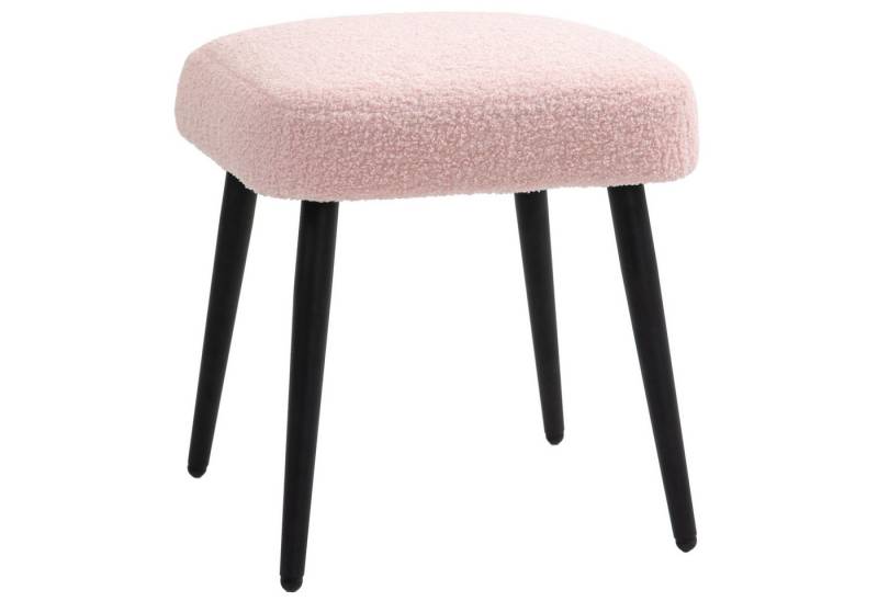 HOMCOM Fußhocker Schminkhocker Fußstütze mit Kaschmir-Optik (Hocker, 1 St., Sitzhocker), für Schlafzimmer, Stahlbeine, Rosa von HOMCOM