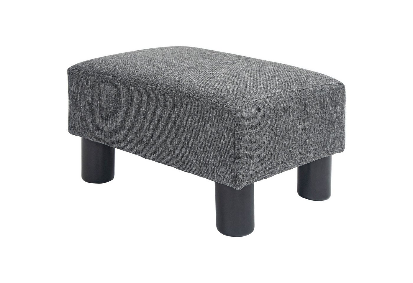 HOMCOM Fußhocker Sitzhocker Hocker mit Leinenoptik (Moderner Polsterhocker, 1 St., Ottomane für Schlafzimmer, Wohnzimmer), 40 x 30 x 24 cm, Dunkelgrau von HOMCOM