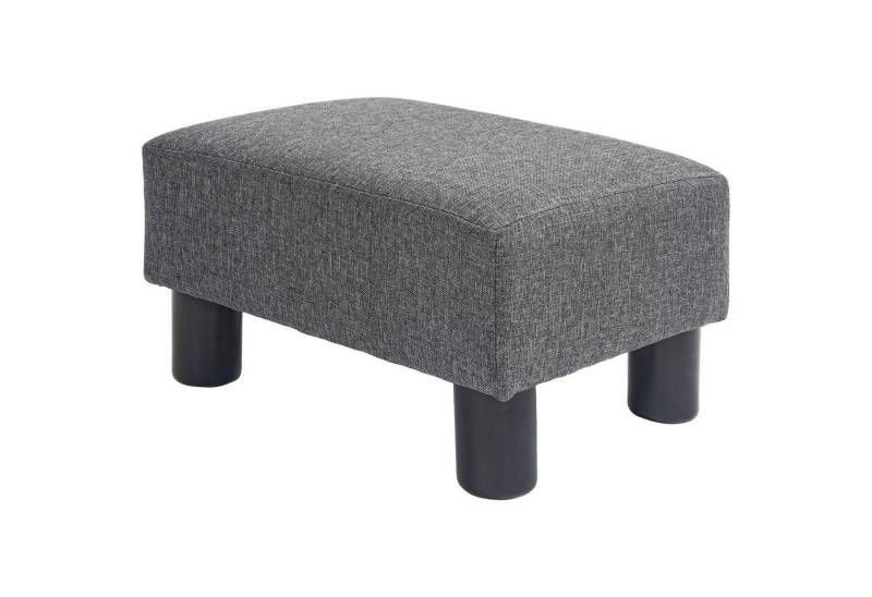 HOMCOM Fußhocker Sitzhocker Hocker mit Leinenoptik (Moderner Polsterhocker, 1 St., Ottomane für Schlafzimmer, Wohnzimmer), 40 x 30 x 24 cm, Dunkelgrau von HOMCOM