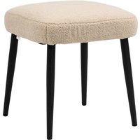 HOMCOM Fußhocker  Quadratischer Sitzhocker/Schminkhocker in Kaschmir-Optik mit Stahlbeinen, für Wohnzimmer/Schlafzimmer, Beige, 42x42x47cm  Aosom.de von HOMCOM