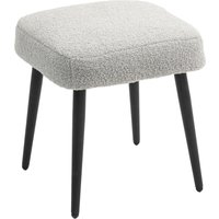 HOMCOM Fußhocker Sitzhocker quadratisch mit Kaschmir-Optik, Fußstütze mit Stahlbeinen, ideal für Wohnzimmer & Schlafzimmer, hellgrau   Aosom.de von HOMCOM