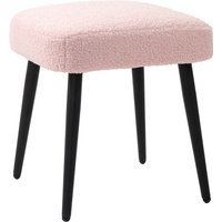 HOMCOM Fußhocker Sitzhocker quadratisch in Rosa mit Kaschmir-Optik und Stahlbeinen, ideale Fußstütze für Wohnzimmer & Schlafzimmer   Aosom.de von HOMCOM