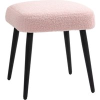 HOMCOM Fußhocker Sitzhocker Quadratischer Schminkhocker mit Kaschmir-Optik von HOMCOM