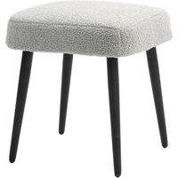 HOMCOM Fußhocker Sitzhocker Quadratischer Schminkhocker mit Kaschmir-Optik von HOMCOM