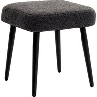 HOMCOM Fußhocker Sitzhocker Quadratischer Schminkhocker mit Kaschmir-Optik von HOMCOM