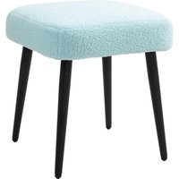 HOMCOM Fußhocker Sitzhocker Quadratischer Schminkhocker mit Kaschmir-Optik von HOMCOM