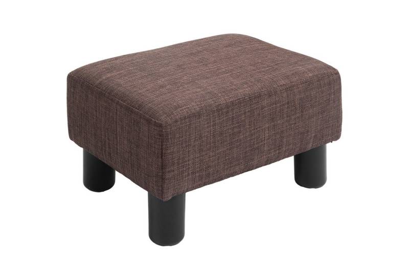 HOMCOM Fußhocker Wohnzimmerhocker, Ottoman, Sofahocker aus Leinen (Bank Sitzbank, 1 St., Rückenfreier Hocke), Braun 40 x 30 x 24 cm von HOMCOM