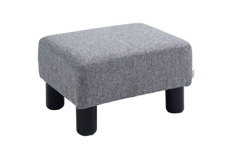 HOMCOM Fußhocker Wohnzimmerhocker, Sofahocker aus Leinen (Bank Sitzbank, 1 St., Rückenfreier Hocke), Grau 40 x 30 x 24 cm von HOMCOM