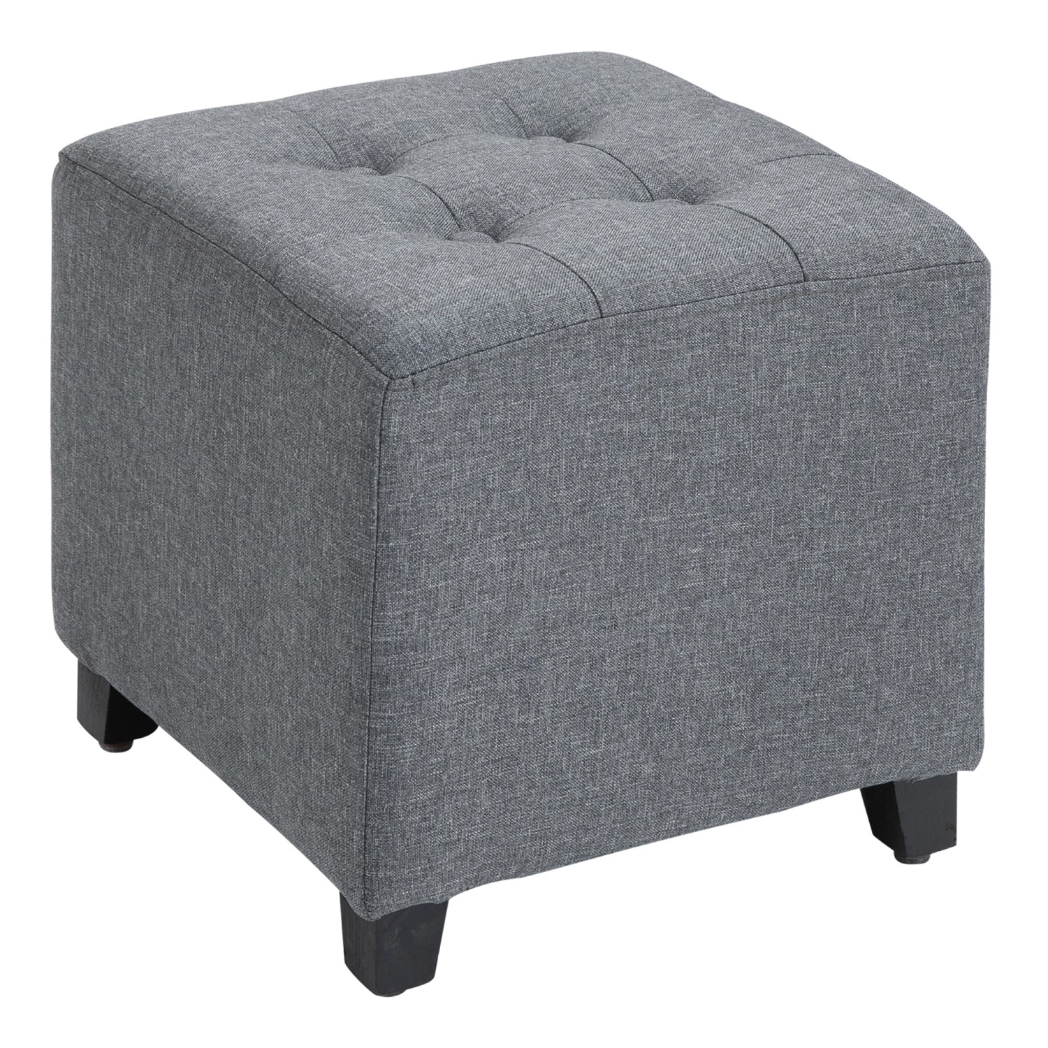 HOMCOM Fußhocker mit Leinenoptik Holzbeine Fußstütze Grau 35 x 35 x 35 cm HOMCOM Fußhocker mit Leinenoptik Holzbeine Fußstütze Grau 35 x 35 x 35 cm von HOMCOM