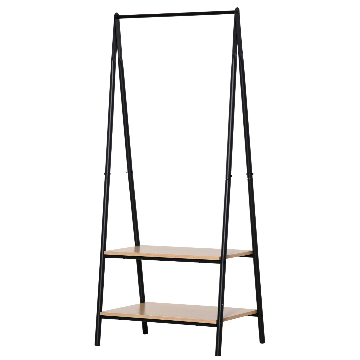 HOMCOM Gaderobenständer mit Schuhablage Metall Holz Schwarz Natur 64 x 42,5 x 149 cm HOMCOM Gaderobenständer mit Schuhablage Metall Holz Schwarz Natur 64 x 42,5 x 149 cm von HOMCOM