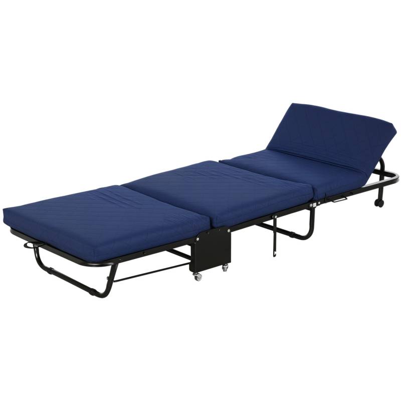 HOMCOM Gästebett 2-in-1 Klappbett mit Rollen Stahl Blau 184 x 65 x 26 cm HOMCOM Gästebett 2-in-1 Klappbett mit Rollen Stahl Blau 184 x 65 x 26 cm von HOMCOM