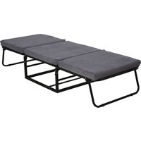 HOMCOM Gästebett klappbar 2in1 Hocker verstellbar Polyester Stahl Schaumstoff Grau 192x68x37cm   Aosom von HOMCOM