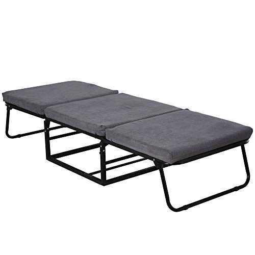 HOMCOM Gästebett klappbar, 2-in-1 Klappbett Hocker, Verstellbare Kopfteilhöhe, Polyester+Stahl+Schaumstoff, Grau, 192 x 68 x 37 cm HOMCOM Gästebett klappbar, 2-in-1 Klappbett Hocker, Verstellbare Kopfteilhöhe, Polyester+Stahl+Schaumstoff, Grau, 192 x 68 x 37 cm von HOMCOM