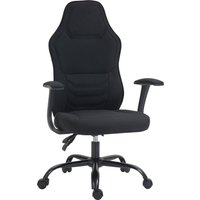 HOMCOM Gaming Chair Gamer Ergonomischer Bürostuhl mit verstellbarer Rückenlehne Höhenverstellbarer atmungsaktiver Stoff Schwarz Aosom HOMCOM Gaming Chair Gamer Ergonomischer Bürostuhl mit verstellbarer Rückenlehne Höhenverstellbarer atmungsaktiver Stoff Schwarz Aosom von HOMCOM