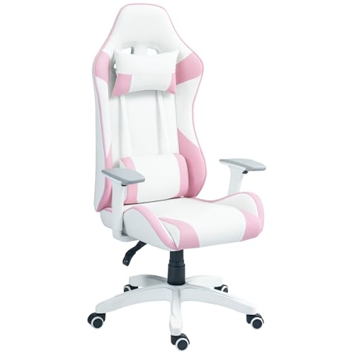 HOMCOM Gaming Stuhl Ergonomisch Computerstuhl Drehsessel mit Kopfkissen, Lendenkissen, Höhenverstellbar Bürostuhl mit Liegefunktion, Wippfunktion, 3D Armlehne, Rosa HOMCOM Gaming Stuhl Ergonomisch Computerstuhl Drehsessel mit Kopfkissen, Lendenkissen, Höhenverstellbar Bürostuhl mit Liegefunktion, Wippfunktion, 3D Armlehne, Rosa von HOMCOM