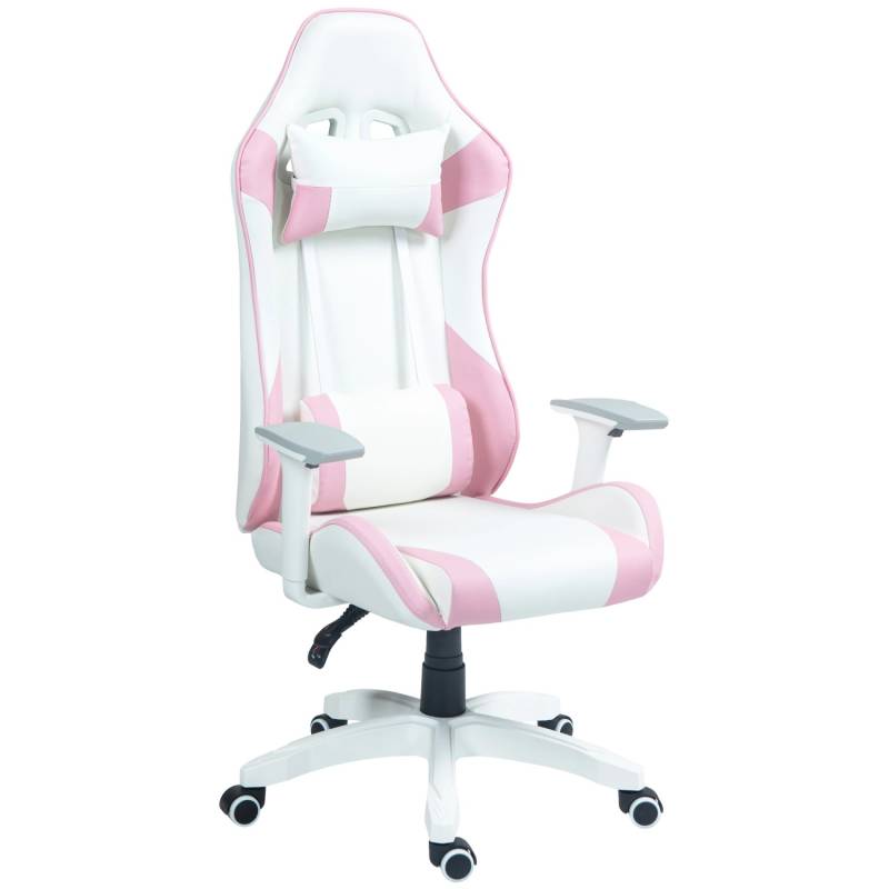 HOMCOM Gaming Stuhl mit Lendenkissen Kopfkissen Wippfunktion von HOMCOM
