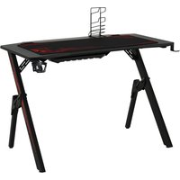 HOMCOM Gaming Tisch  Schreibtisch Computertisch, Arbeitstisch, Büro Wohnzimmer Arbeitszimmer, Modernes Design, MDF Metall, 110x59x75cm  Aosom.de von HOMCOM