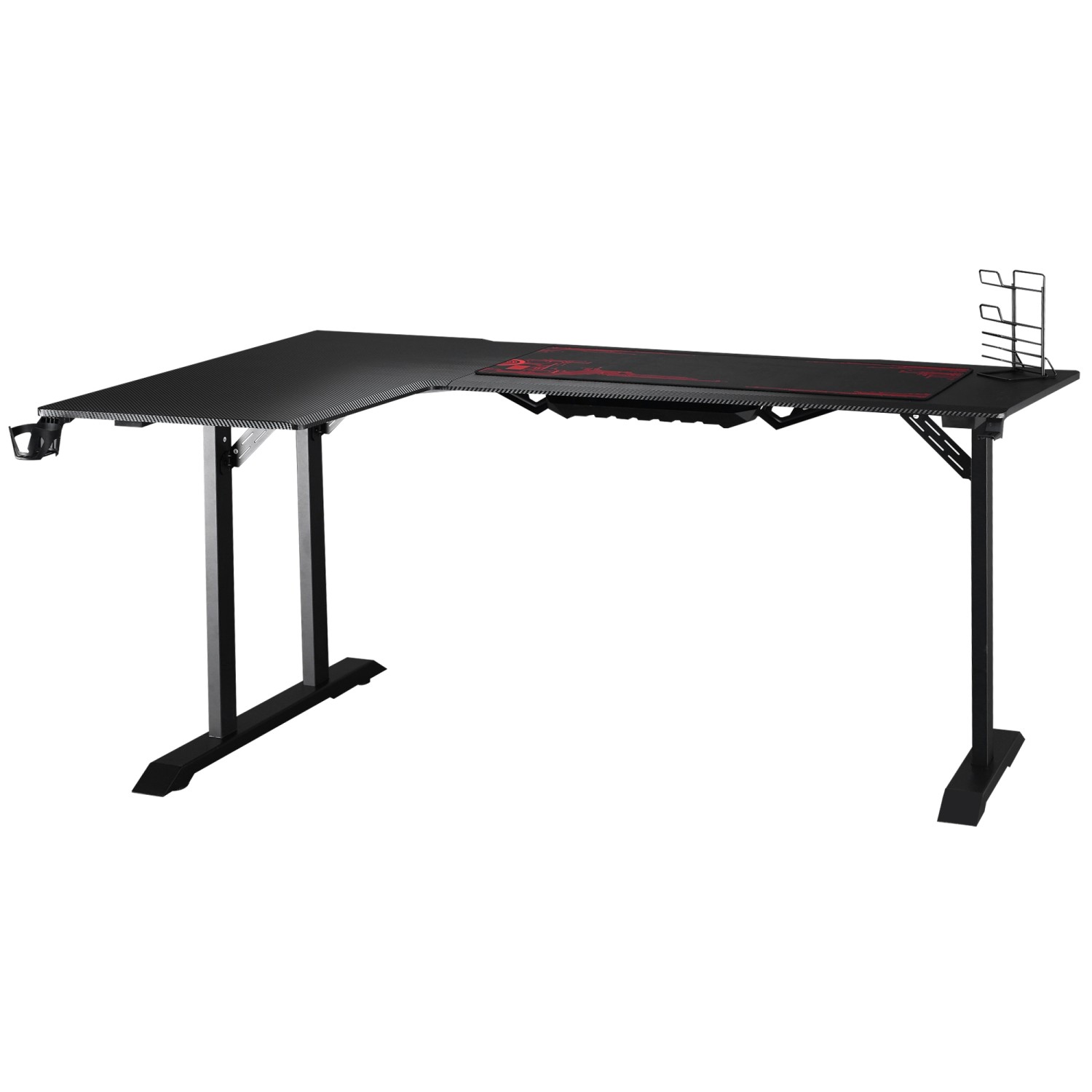 HOMCOM Gaming Tisch L-Förmig MDF Metall Schwarz Rot 168 x 109 x 78 cm HOMCOM Gaming Tisch L-Förmig MDF Metall Schwarz Rot 168 x 109 x 78 cm von HOMCOM