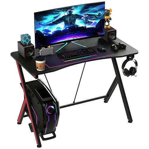 HOMCOM Gaming-Tisch Schreibtisch mit Kopfhörerhaken Getränkehalterung Computertisch Stahl + MDF Schwarz 105 x 55 x 75 cm HOMCOM Gaming-Tisch Schreibtisch mit Kopfhörerhaken Getränkehalterung Computertisch Stahl + MDF Schwarz 105 x 55 x 75 cm von HOMCOM