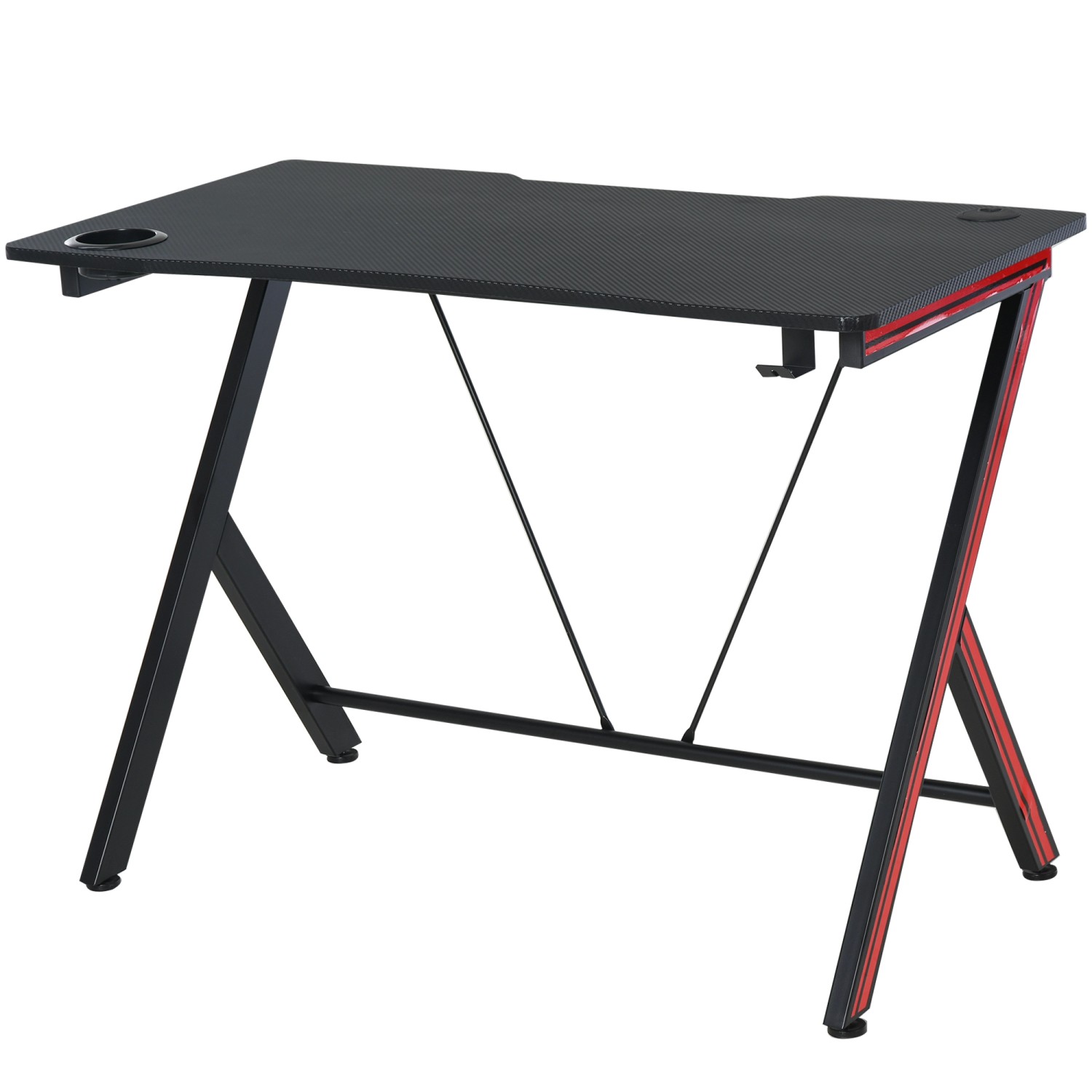HOMCOM Gaming-Tisch mit Kopfhörerhaken Stahl MDF Schwarz 105 x 55 x 75 cm HOMCOM Gaming-Tisch mit Kopfhörerhaken Stahl MDF Schwarz 105 x 55 x 75 cm von HOMCOM