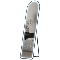 HOMCOM Ganzkörperspiegel, 150 x 40 cm Standspiegel mit LED-Beleuchtung, 3 Lichtfarben, Wandspiegel mit Ständer, Touch-Schalter, für Schlafzimmer, Wohnzimmer, Schwarz   Aosom von HOMCOM