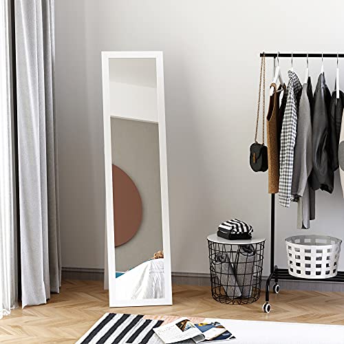 HOMCOM Ganzkörperspiegel, 154 x 37 cm Wandspiegel mit Ständer, Standspiegel für Wohnzimmer, Schlafzimmer, Weiß HOMCOM Ganzkörperspiegel, 154 x 37 cm Wandspiegel mit Ständer, Standspiegel für Wohnzimmer, Schlafzimmer, Weiß von HOMCOM