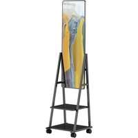 HOMCOM Ganzkörperspiegel, 42 x 155 cm Standspiegel mit Ablage, Stehspiegel mit Rolle, Bodenspiegel für Schlafzimmer, Wohnzimmer, Schwarz   Aosom von HOMCOM