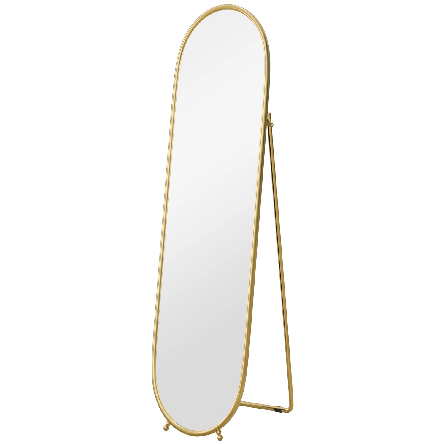 HOMCOM Ganzkörperspiegel 160 x 40 cm mit Ständer Metallrahmen Oval Gold HOMCOM Ganzkörperspiegel 160 x 40 cm mit Ständer Metallrahmen Oval Gold von HOMCOM