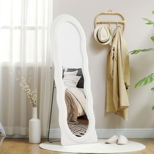 HOMCOM Ganzkörperspiegel 160 x 60 cm Gewölbter Standspiegel mit Wellendesign Bruchsichere Glas Samt-Rahmen Wandspiegel Spiegel Bodenspiegel für Wohnzimmer, Schlafzimmer, Flur, Weiß HOMCOM Ganzkörperspiegel 160 x 60 cm Gewölbter Standspiegel mit Wellendesign Bruchsichere Glas Samt-Rahmen Wandspiegel Spiegel Bodenspiegel für Wohnzimmer, Schlafzimmer, Flur, Weiß von HOMCOM