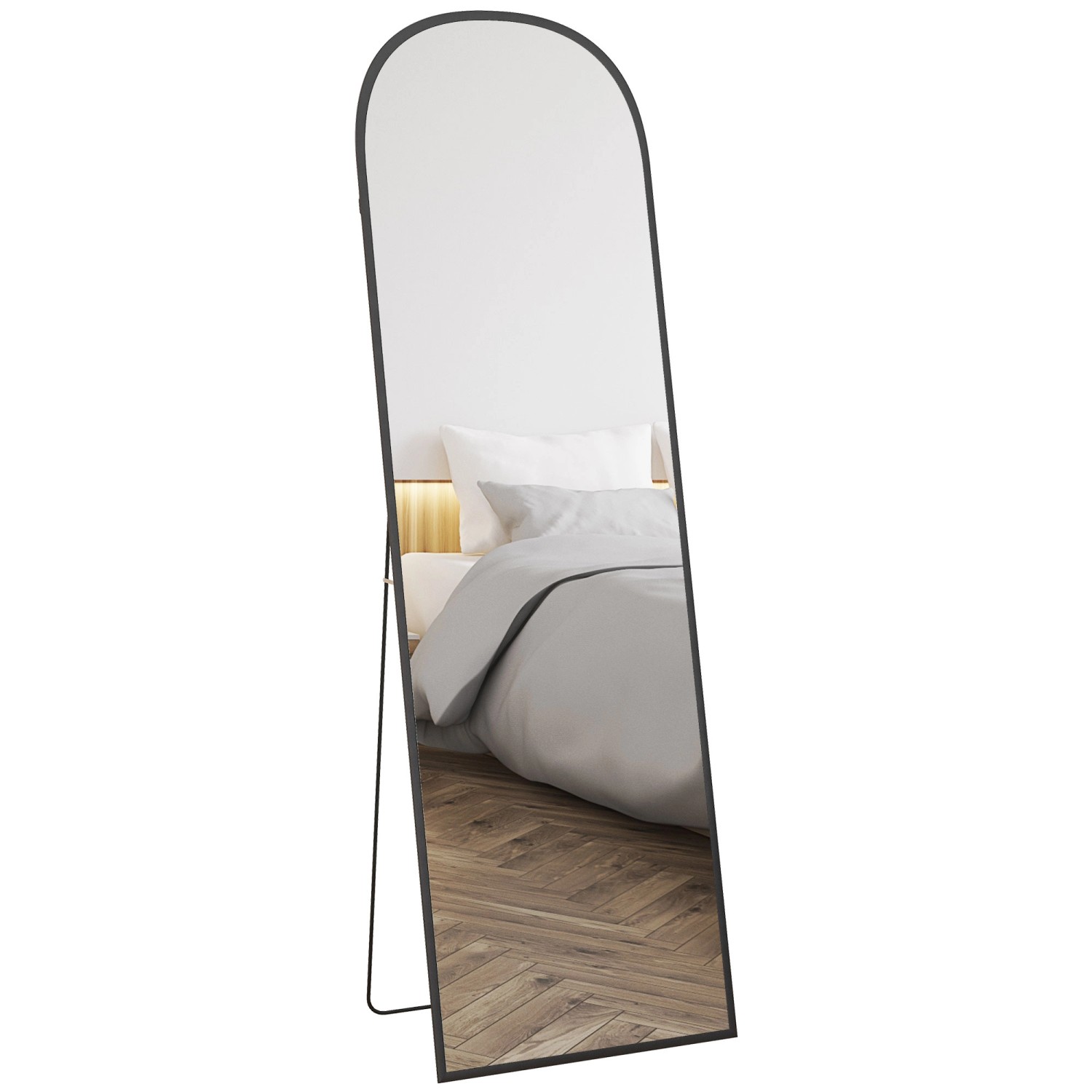HOMCOM Ganzkörperspiegel Aluminiumlegierung Schwarz 50L x 1,5B x 161,5H cm HOMCOM Ganzkörperspiegel Aluminiumlegierung Schwarz 50L x 1,5B x 161,5H cm von HOMCOM
