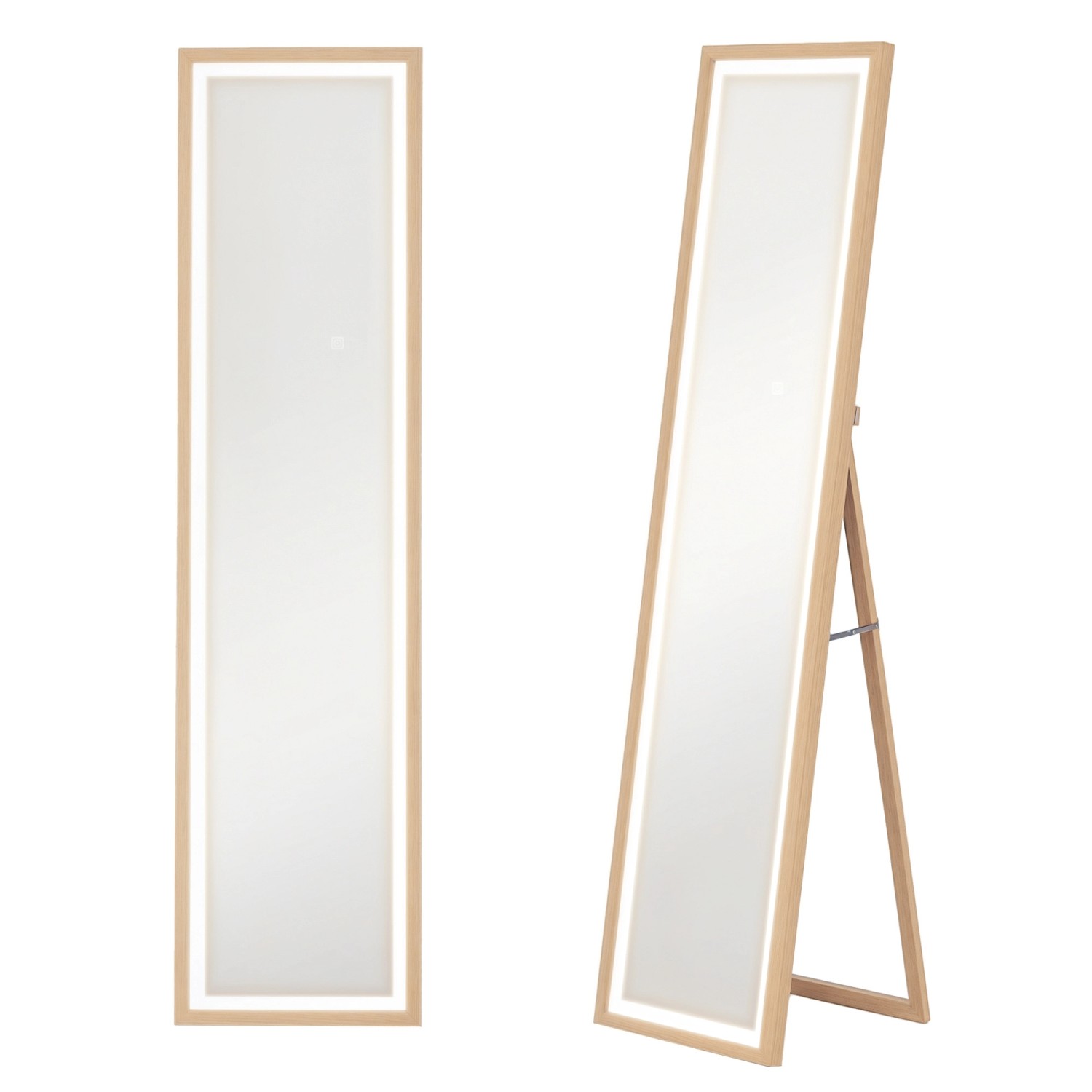 HOMCOM Ganzkörperspiegel Hartglas MDF 40L x 5B x 160H cm Eiche HOMCOM Ganzkörperspiegel Hartglas MDF 40L x 5B x 160H cm Eiche von HOMCOM