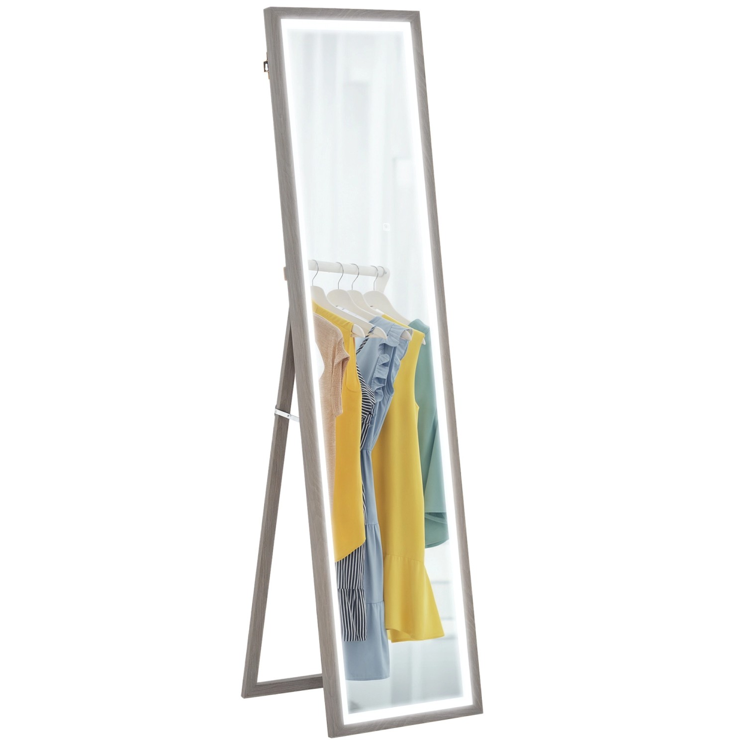 HOMCOM Ganzkörperspiegel Hartglas MDF 40L x 5B x 160H cm Grau HOMCOM Ganzkörperspiegel Hartglas MDF 40L x 5B x 160H cm Grau von HOMCOM