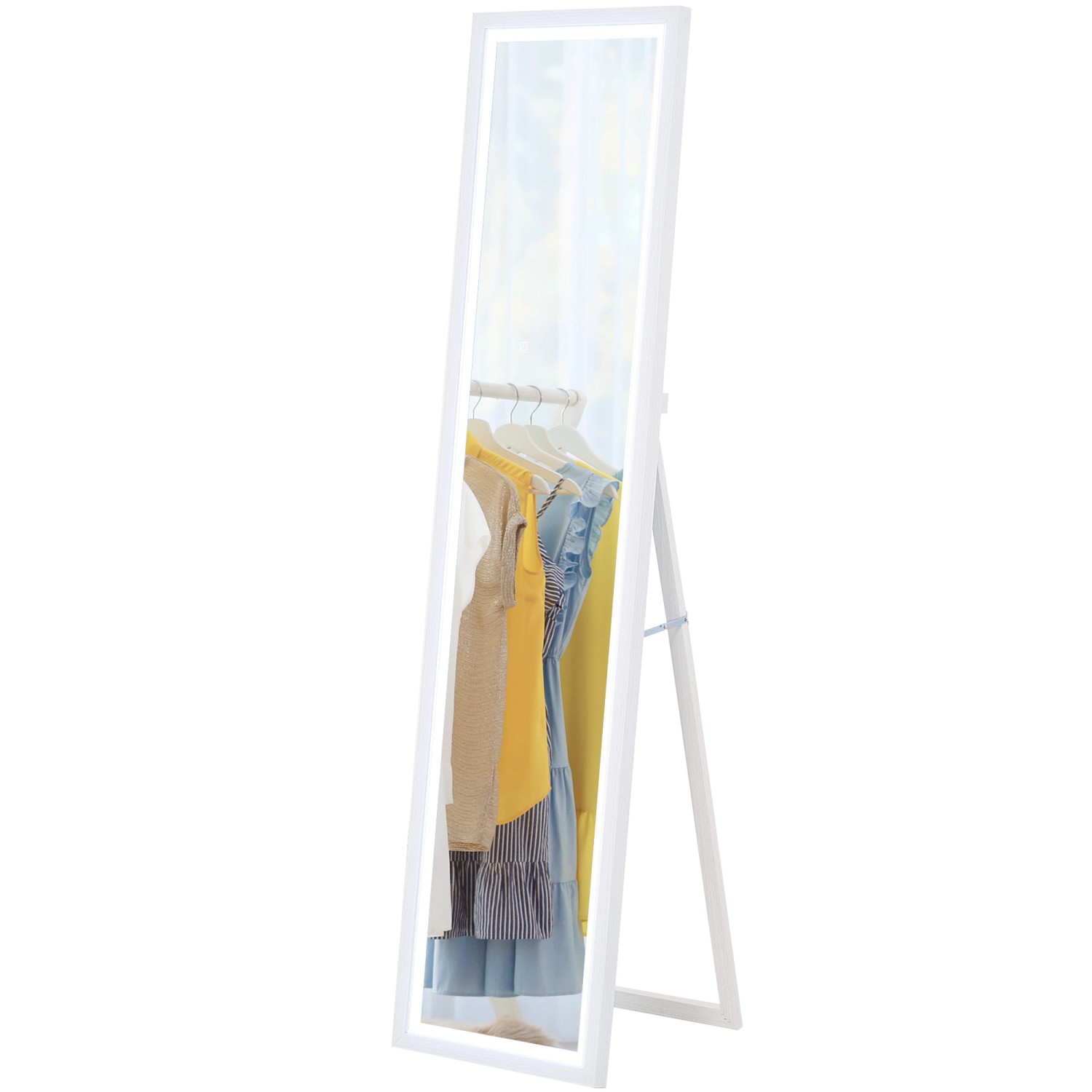 HOMCOM Ganzkörperspiegel Hartglas MDF Weiß 40L x 5B x 160H cm HOMCOM Ganzkörperspiegel Hartglas MDF Weiß 40L x 5B x 160H cm von HOMCOM