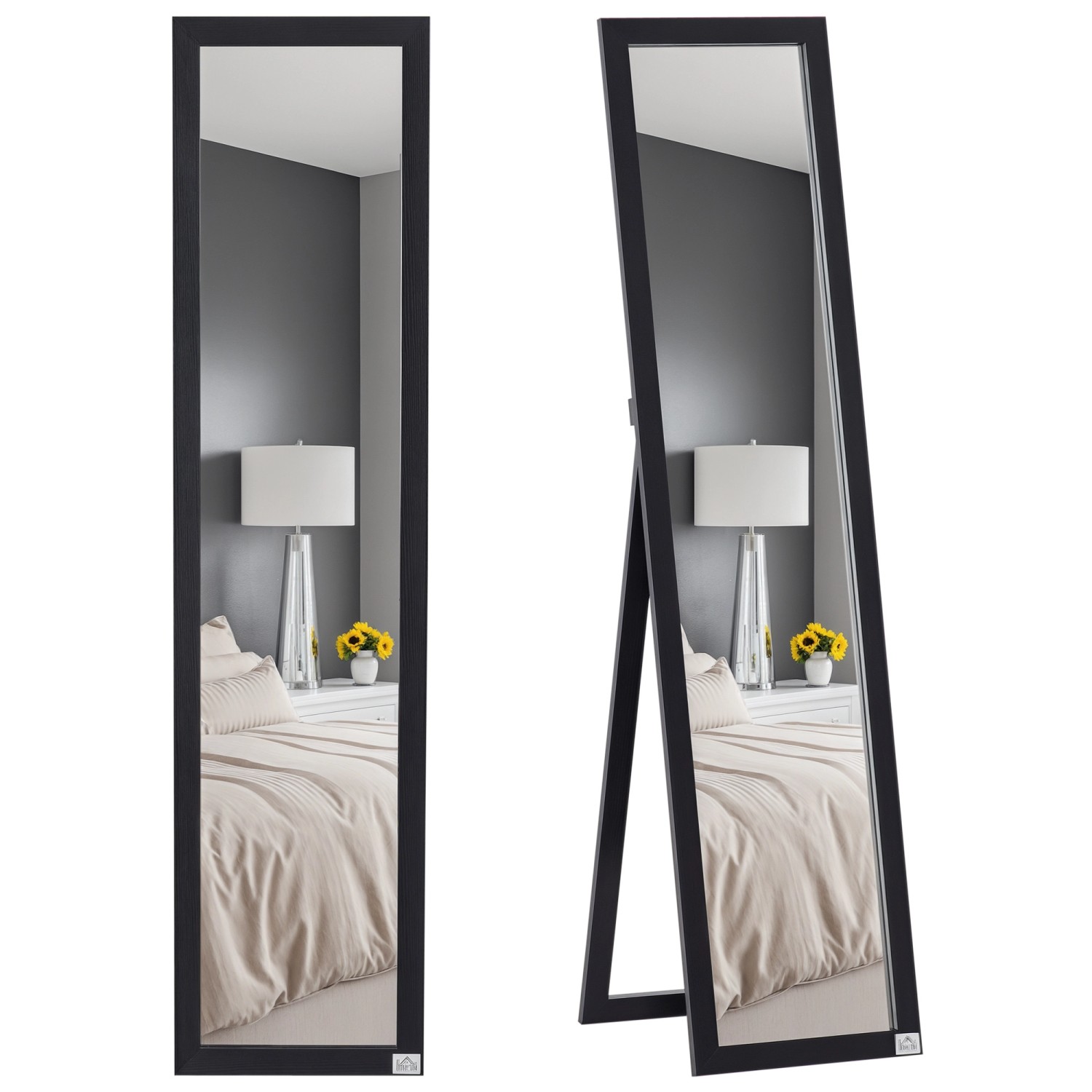 HOMCOM Ganzkörperspiegel MDF Glas 37L x 37B x 154H cm Schwarz HOMCOM Ganzkörperspiegel MDF Glas 37L x 37B x 154H cm Schwarz von HOMCOM
