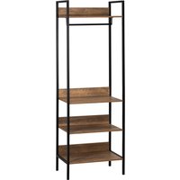 HOMCOM Garderobe Wäscheständer Garderobenständer Kleiderständer mit 4 Ablagen im Industrie-Design 60x40x180 cm   Aosom von HOMCOM