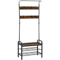HOMCOM Garderobe schwarz Polypropylen B/H/L: ca. 34x72x185 cm von HOMCOM
